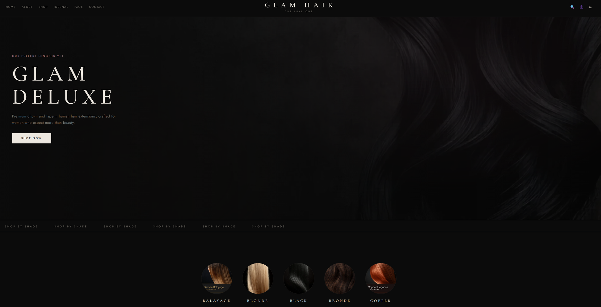 Glam Hair template - homepage