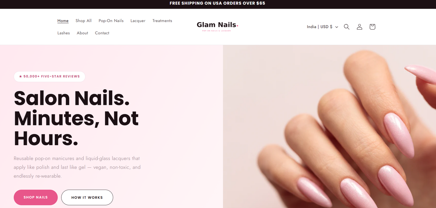 Glam Nails — Pop-On Nails & Beauty Shopify Theme