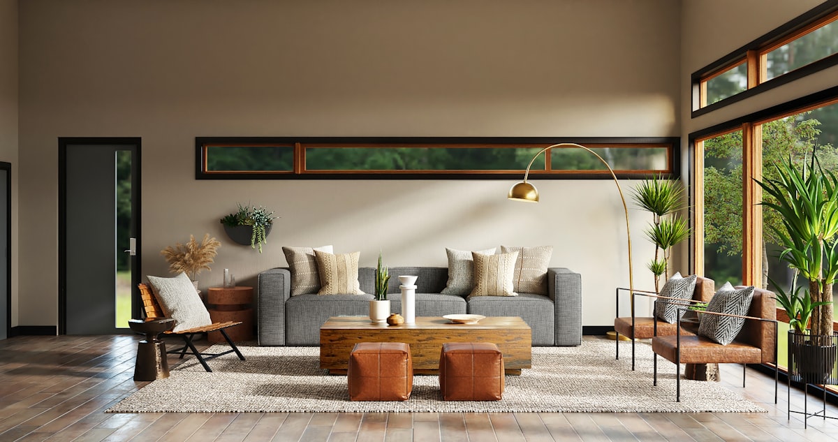 Glam Interiors Shopify theme — warm minimalist living room preview